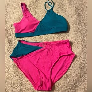 Stylish Pink and Teal Women's Swim Set